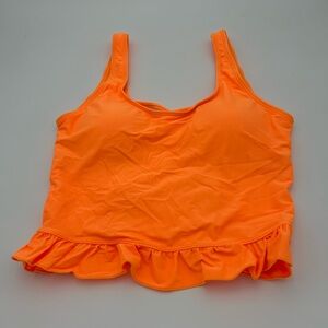 Bright Orange Ruffled Bikini Top